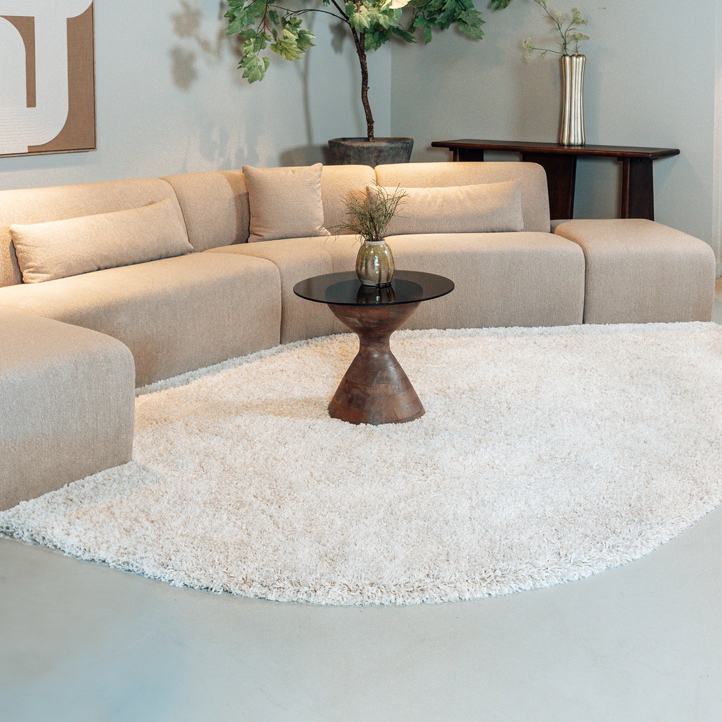 Bijzettafel Yves | Smoked Glass | Mangohout Walnoot