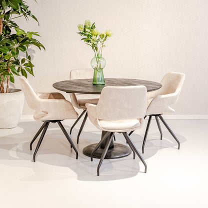 Eettafel Brix Vivian | Rond | Zwart Mangohout