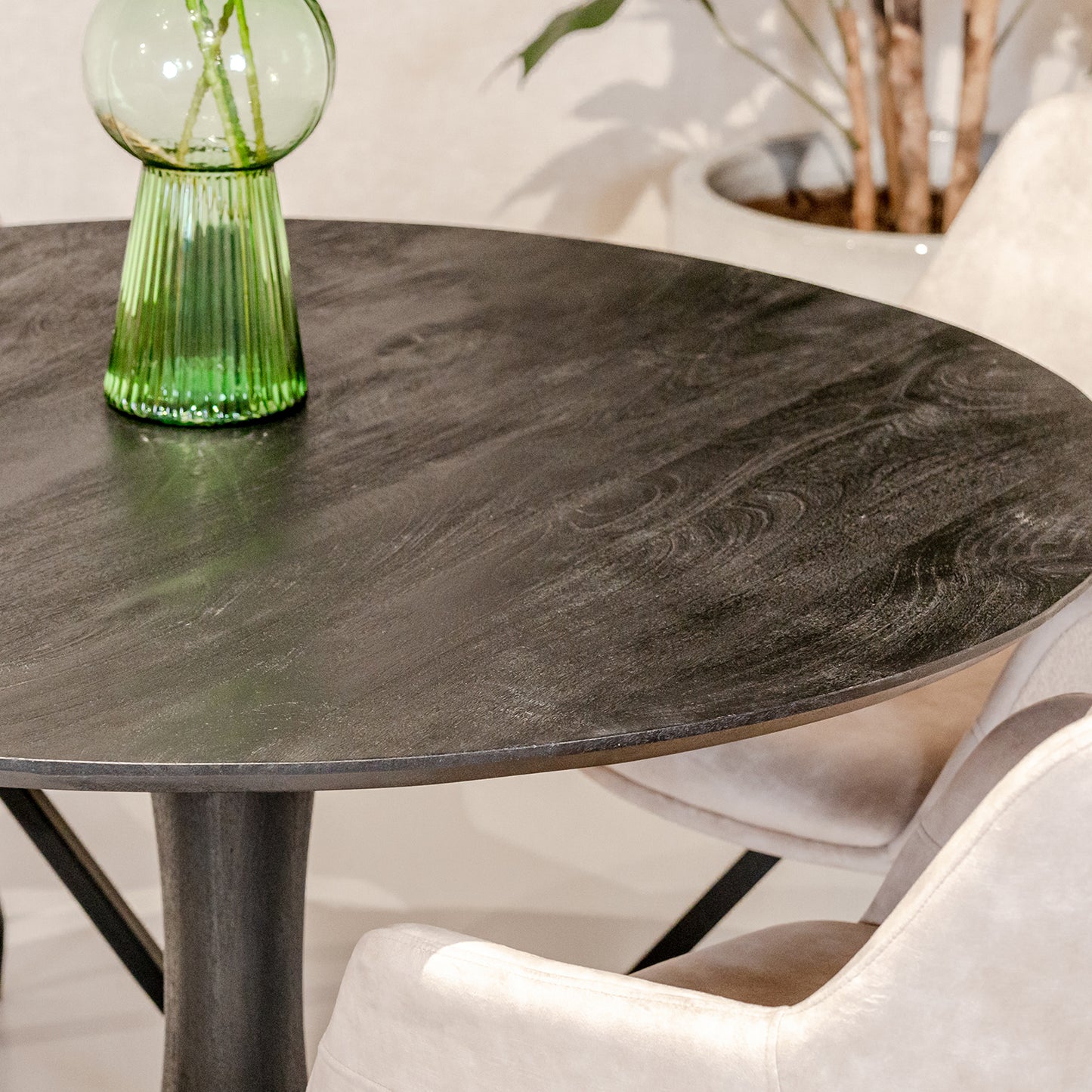 Eettafel Brix Vivian | Rond | Zwart Mangohout