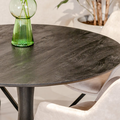 Eettafel Brix Vivian | Rond | Zwart Mangohout