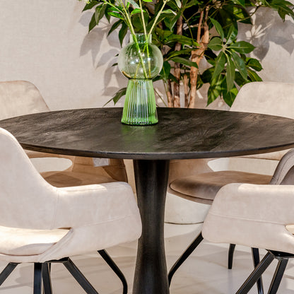 Eettafel Brix Vivian | Rond | Zwart Mangohout