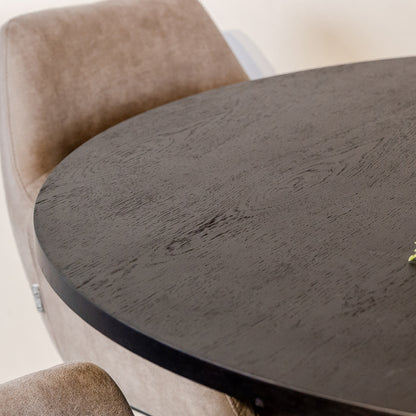 Eettafel Oliva | Rond | Zwart Eikenhout