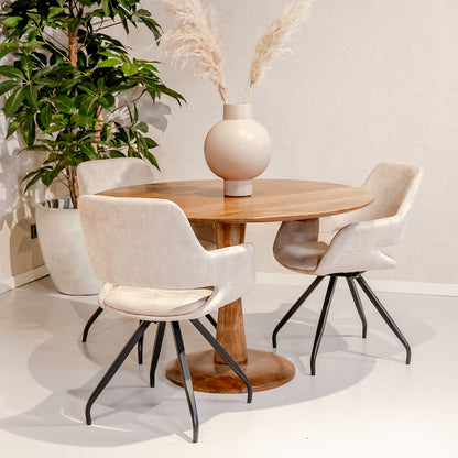 Eettafel Brix Vivian | Rond | Natural Mangohout