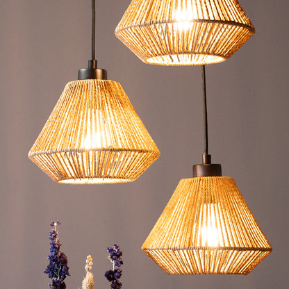 Hanglamp Ibiza Diamond | 3 Lichten | Naturel Jute