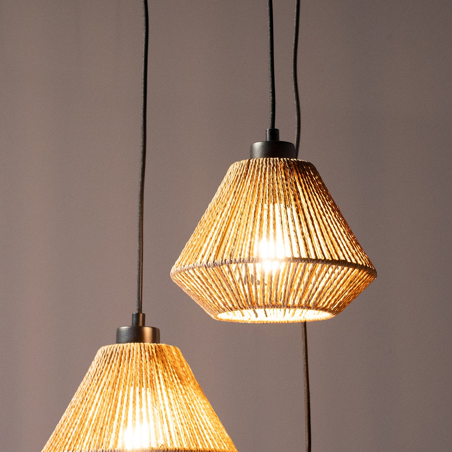 Hanglamp Ibiza Diamond | 3 Lichten | Naturel Jute