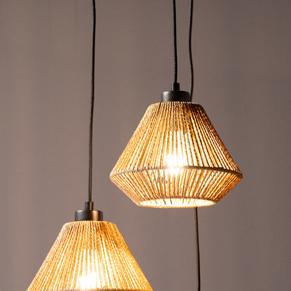 Hanglamp Ibiza Diamond | 3 Lichten | Naturel Jute