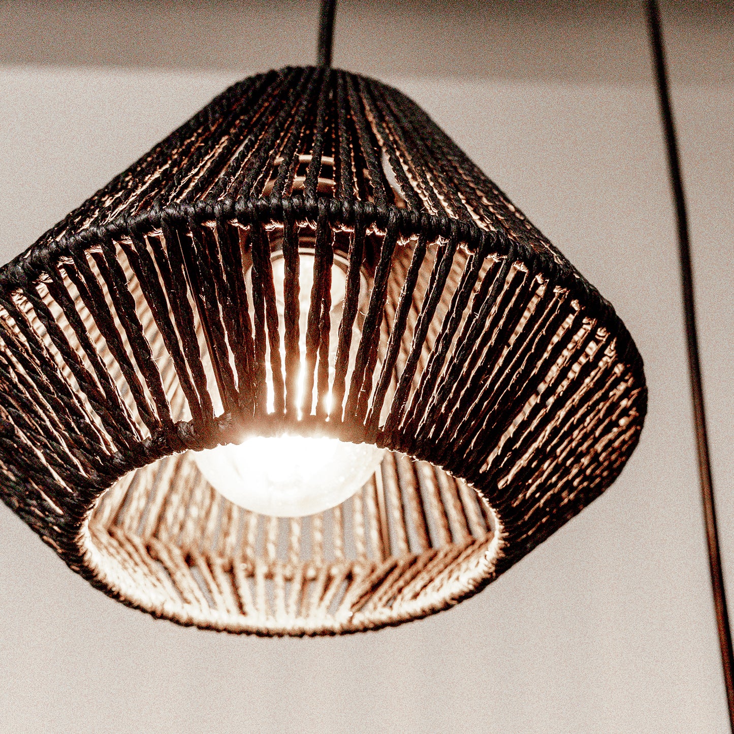 Hanglamp Ibiza Diamond | 3 Lichten | Zwart Jute