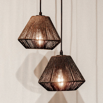 Hanglamp Ibiza Diamond | 3 Lichten | Zwart Jute