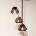 Hanglamp Ibiza Diamond | 3 Lichten | Zwart Jute