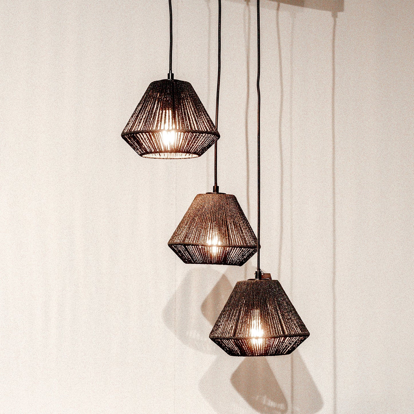 Hanglamp Ibiza Diamond | 3 Lichten | Jute