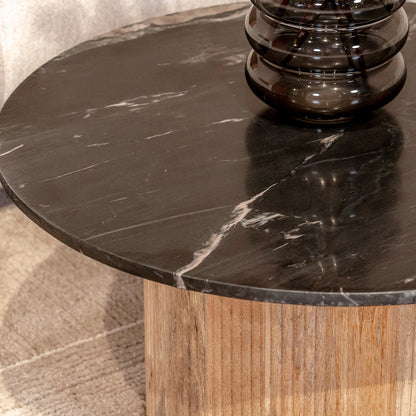 Salontafel Brix Nova | Rond | Zwart Marmer Mangohout