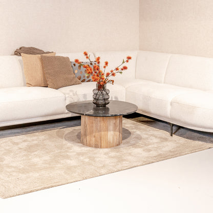 Salontafel Brix Nova | Rond | Zwart Marmer Mangohout