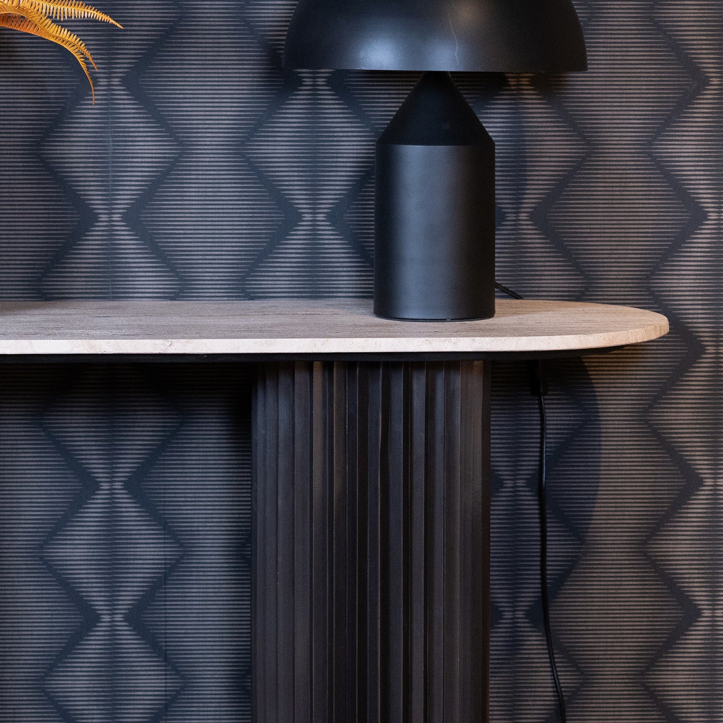 Sidetable Hampton | Zwart Travertin