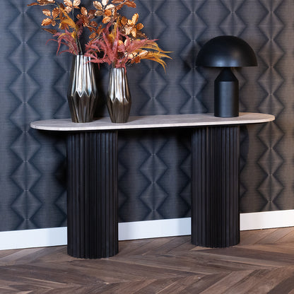 Sidetable Hampton | Zwart Travertin