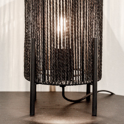 Tafellamp Ibiza | Zwart Jute