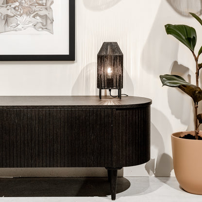 Tafellamp Ibiza | Zwart Jute