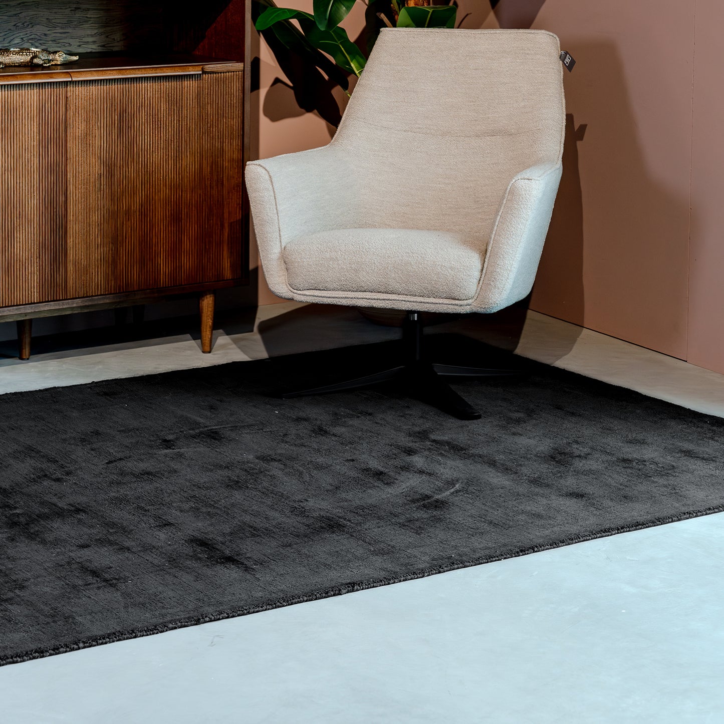 Vloerkleed Velvy | Rechthoek | Antraciet | 160x230 cm