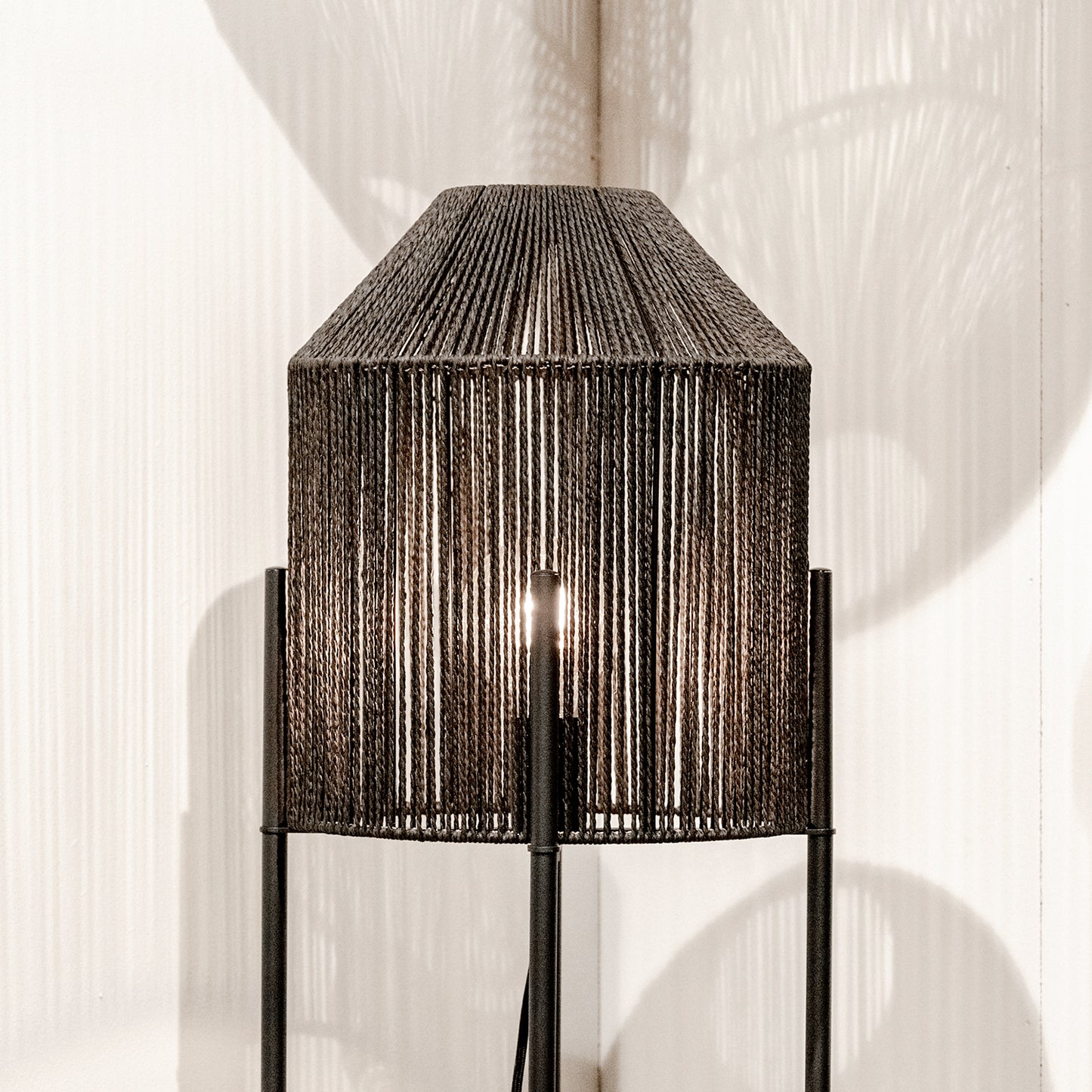 Vloerlamp Ibiza | Zwart Jute