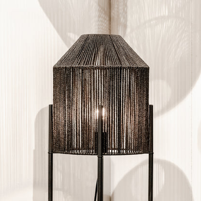 Vloerlamp Ibiza | Zwart Jute
