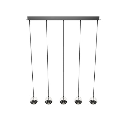 Hanglamp Sentubal | 5 op rij | Zwart