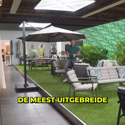 Zweefparasol VirgoFlex | 3 x 3 Meter | Vierkant | Ecru