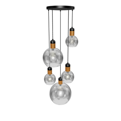 Hanglamp Julius | 5 Lampen | E27 | Fumé