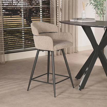 Barkruk Curva | Bouclé Beige