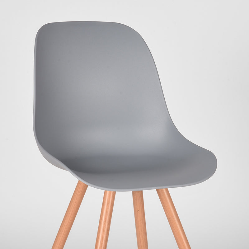 Eetkamerstoel Rimini grijs polypropeen, detail van het materiaal