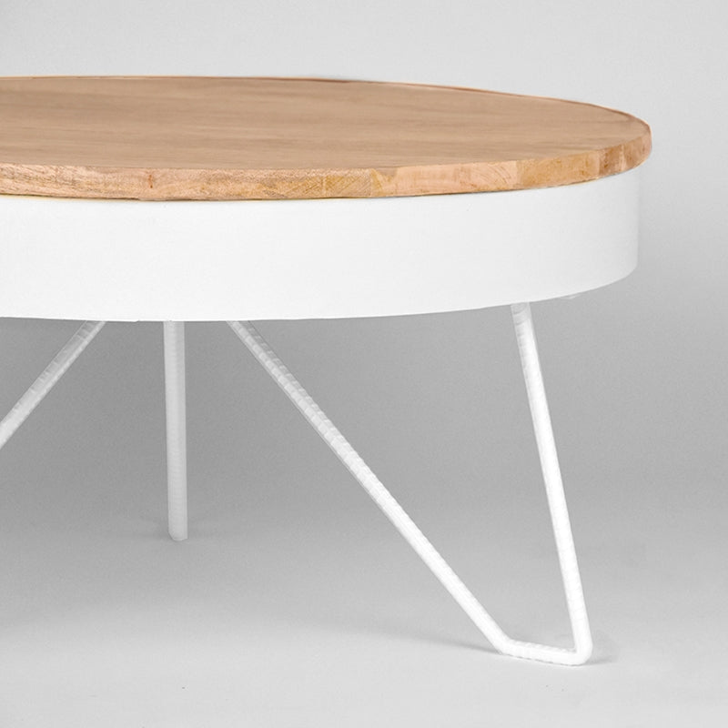 Salontafel Saran | Wit Mangohout — Zijaanzicht - sfeer