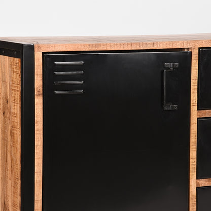 Dressoir Brussels naturel mangohout, detail van het materiaal