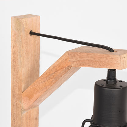 Tafellamp Drop | Zwart Mangohout — Detail