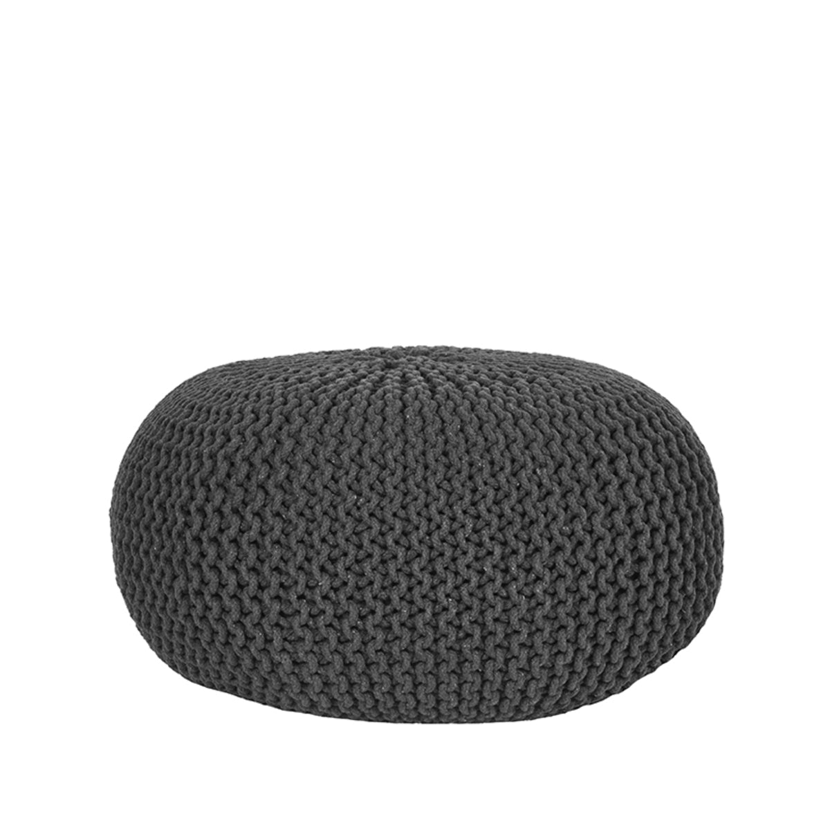 Poef Knitted grijs katoen
