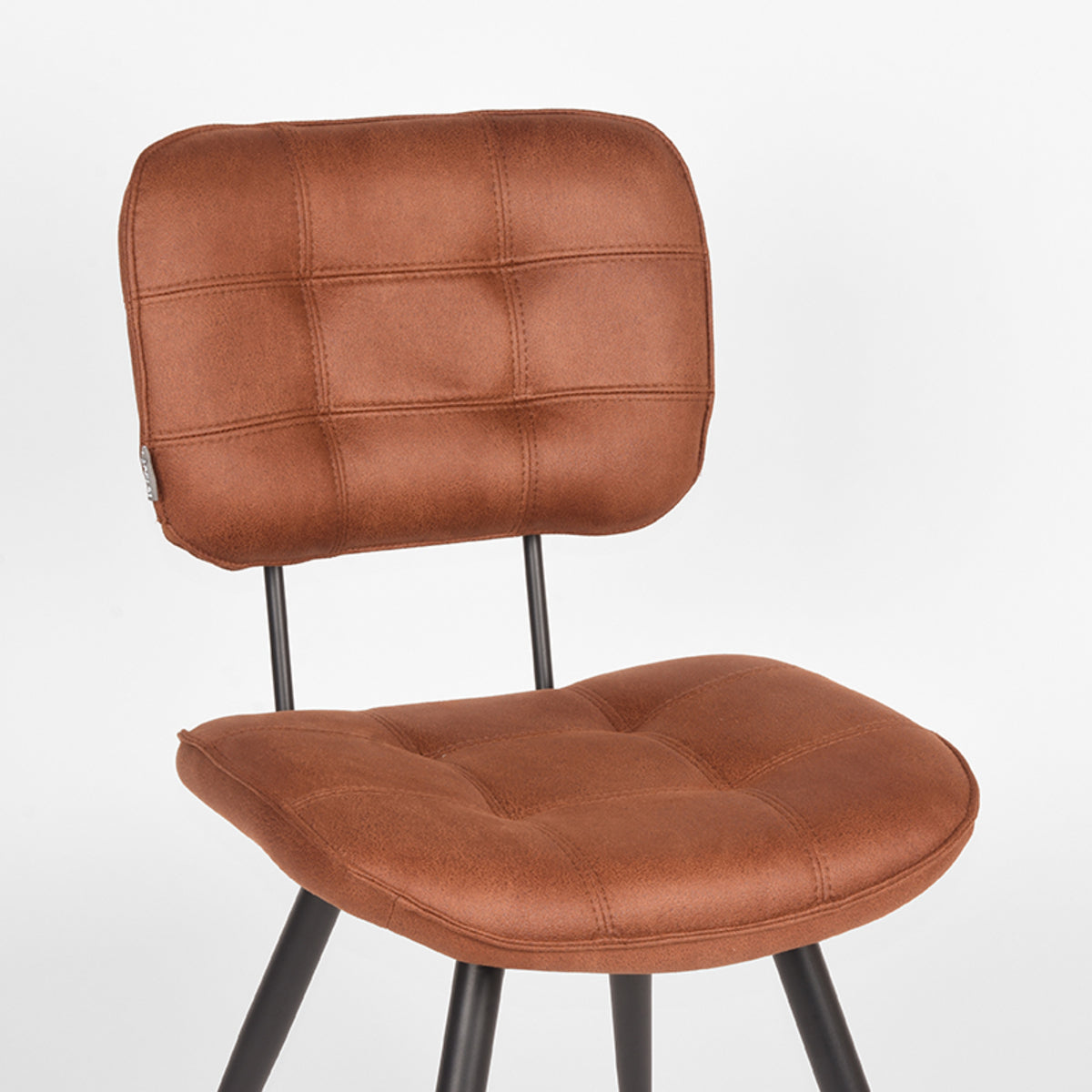 Eetkamerstoel Gus cognac microvezel, detail van het materiaal