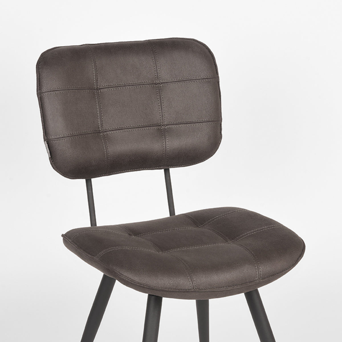 Eetkamerstoel Gus antraciet microvezel, detail van het materiaal