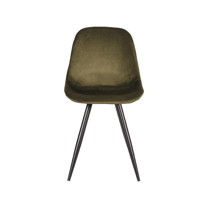 Eetkamerstoel Capri | Groen Velvet — Vooraanzicht - witfoto