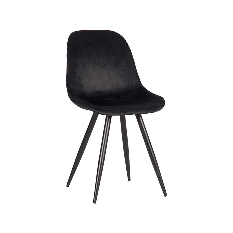 Eetkamerstoel Capri | Zwart Velvet — Zijaanzicht - witfoto