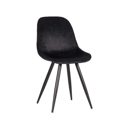 Eetkamerstoel Capri | Zwart Velvet — Zijaanzicht - witfoto