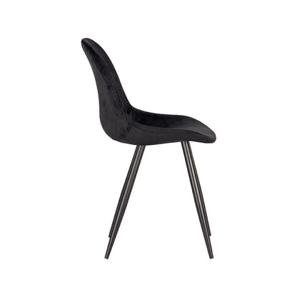 Eetkamerstoel Capri | Zwart Velvet — Zijaanzicht - witfoto