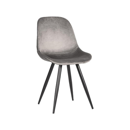 Eetkamerstoel Capri | Grijs Velvet — Zijaanzicht - witfoto