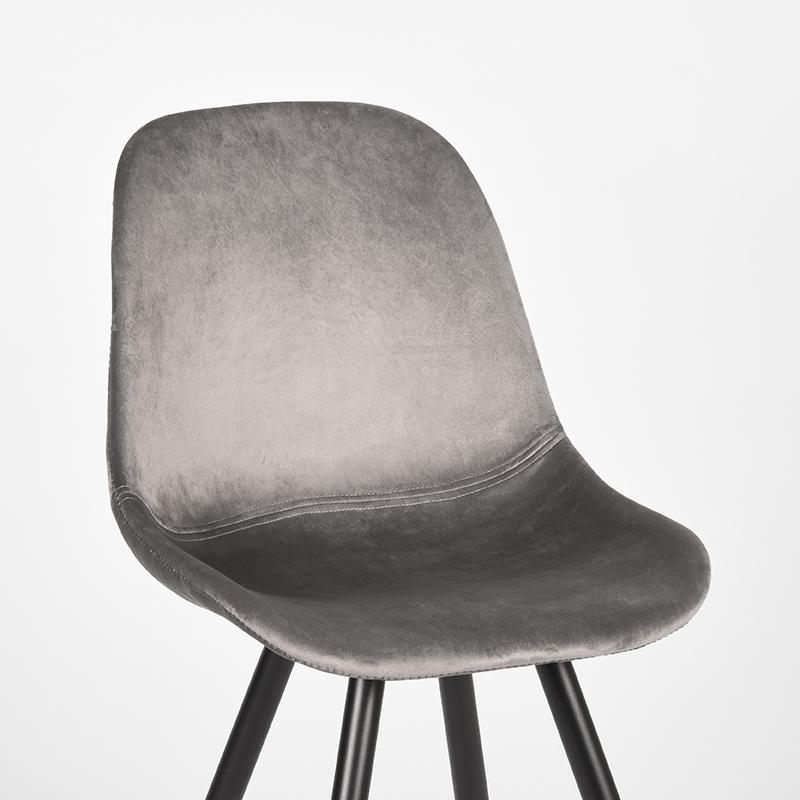 Eetkamerstoel Capri | Grijs Velvet — Vooraanzicht - witfoto