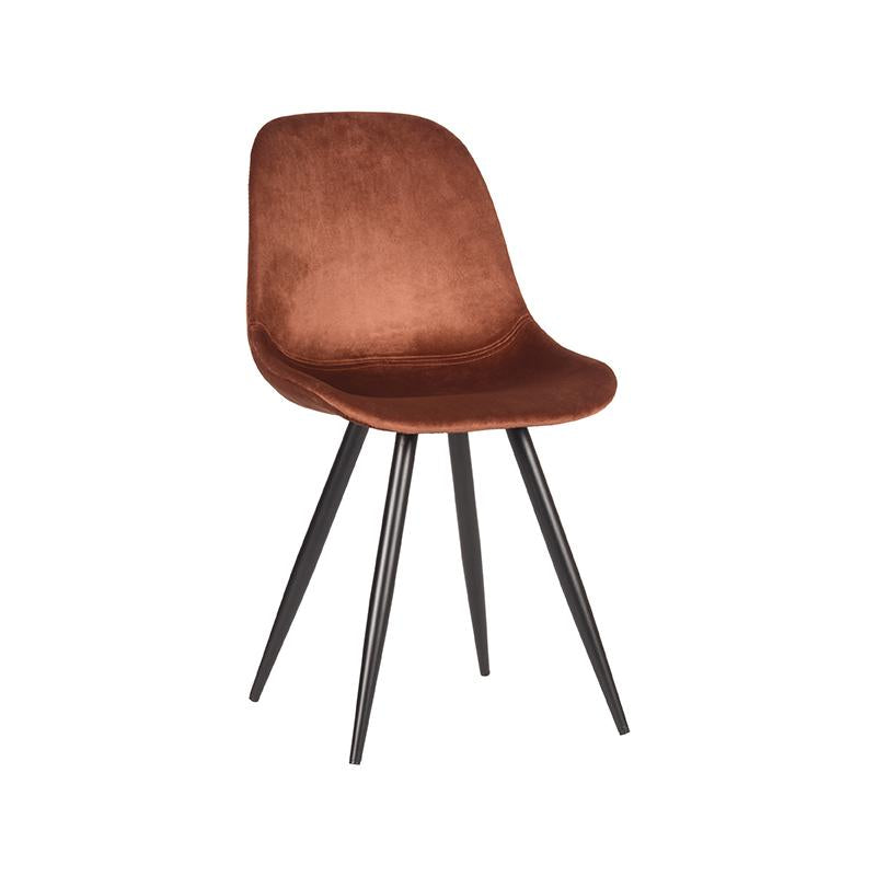 Eetkamerstoel Capri | Rust Velvet — Zijaanzicht - witfoto