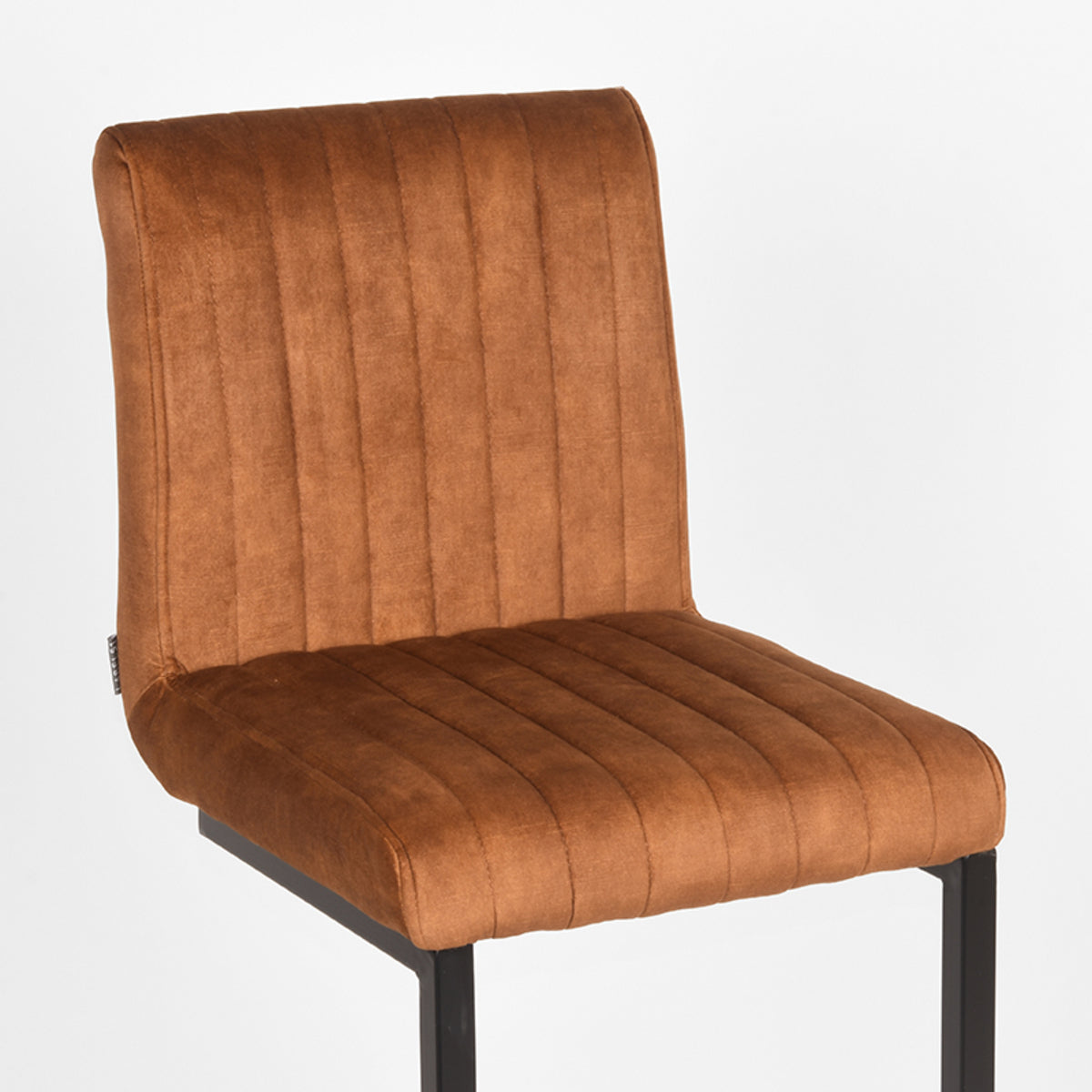 Barkruk Milo velours oker, detail van het materiaal