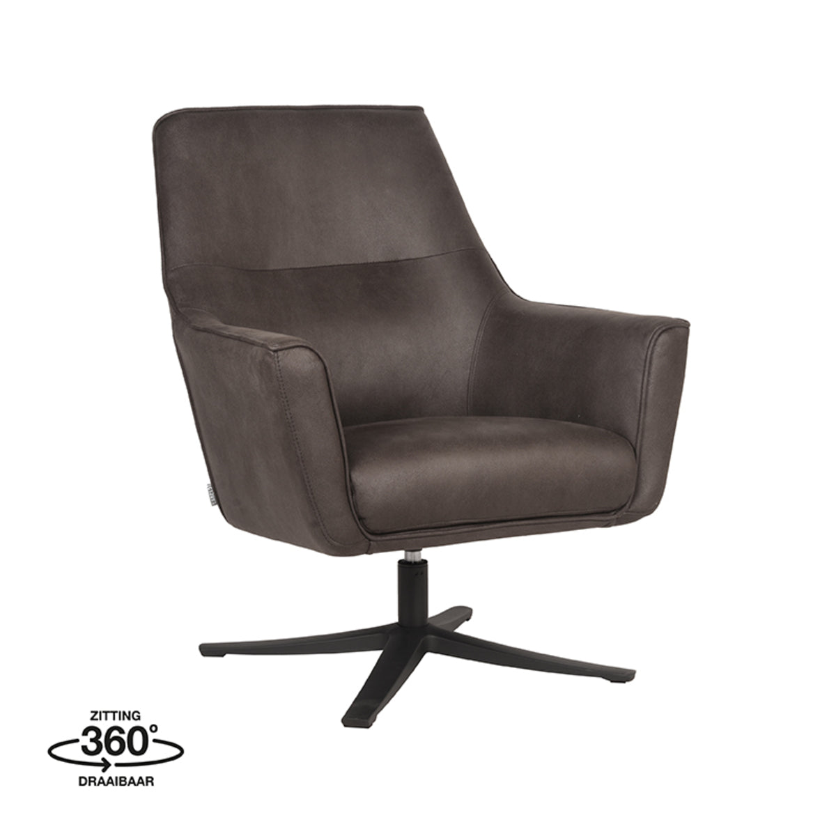 Fauteuil Tod antraciet microvezel magazijn leegverkoop