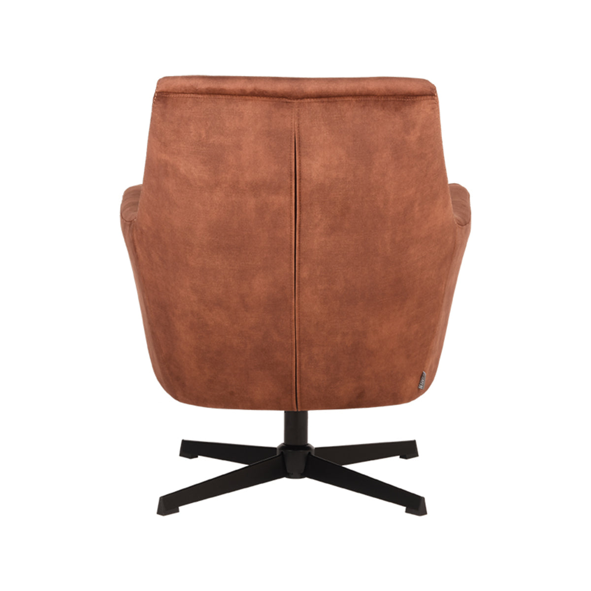 Fauteuil Toby velours rust, achteraanzicht op witte achtergrond
