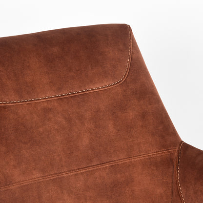 Fauteuil Toby velours rust, detail van het materiaal