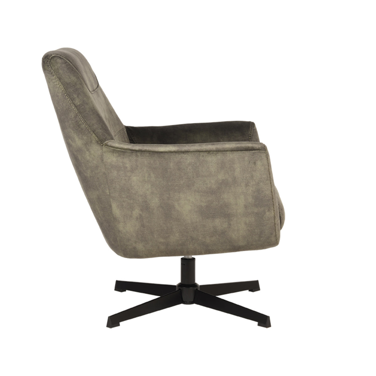Fauteuil Toby Velours Hunter, zijaanzicht op witte achtergrond