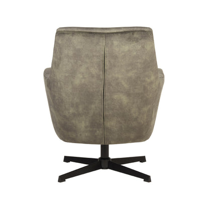 Fauteuil Toby Velours Hunter, achteraanzicht op witte achtergrond