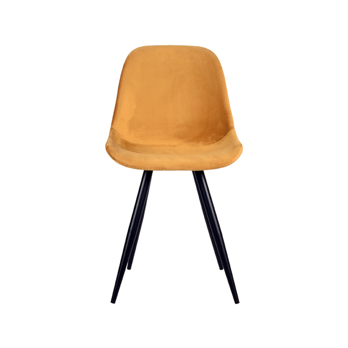 Eetkamerstoel Capri | Geel Velvet — Vooraanzicht - witfoto