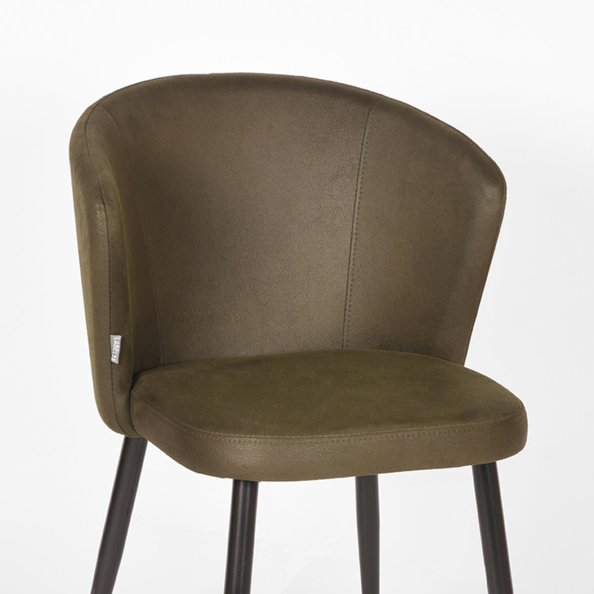 Eetkamerstoel Wave microvezel army, detail van het materiaal