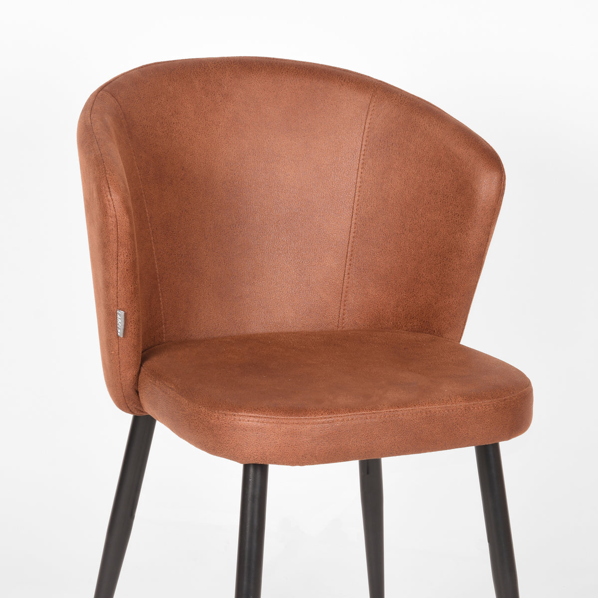 Eetkamerstoel Wave microvezel cognac, detail van het materiaal